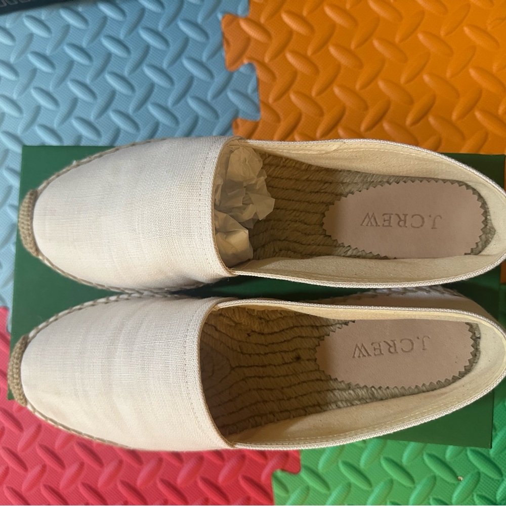 J. Crew Cream Canvas Espadrille Flats